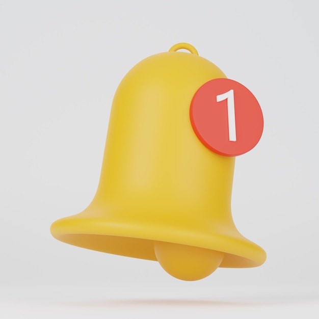 3D notification bell 3D render