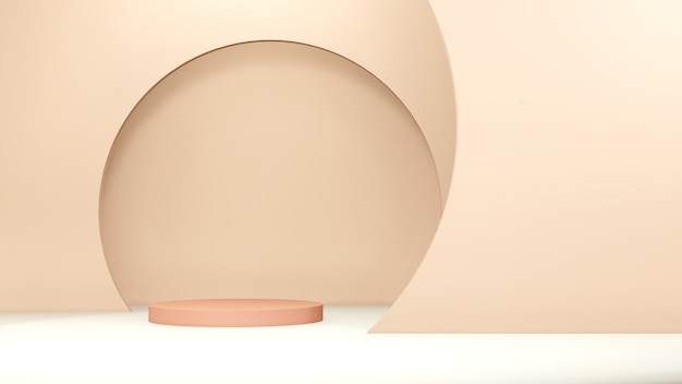 3d render image brown podium with light brown background for autumn product display advertisement