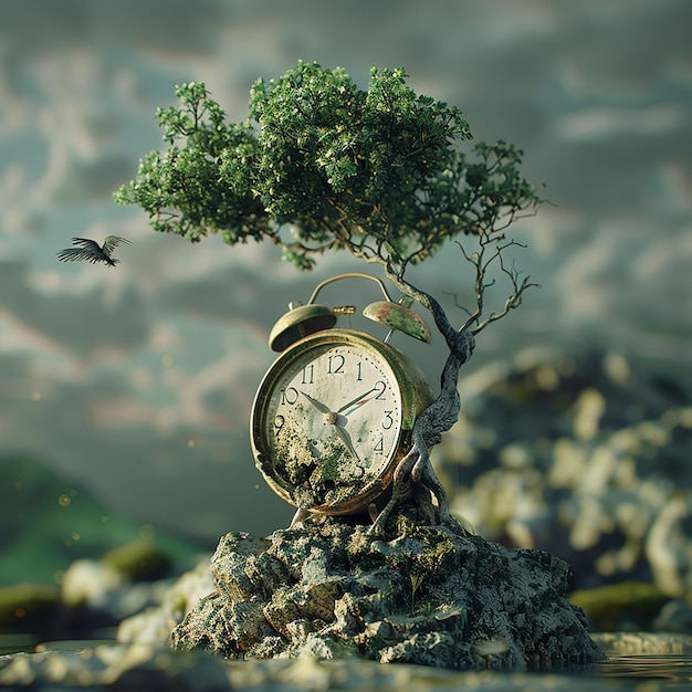 3d rendered photo of Explore the concept of time capture a photo that symbolizes the fleeting nature