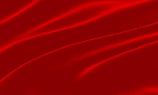3D rendered red rippled cloth. Abstract wave background.