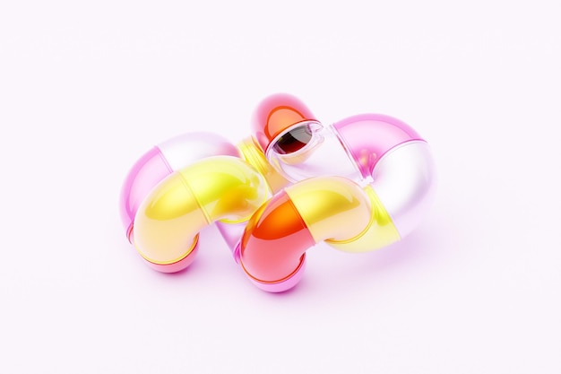 3d rendering abstract bright figure colorful creative wallpaper with layered effect