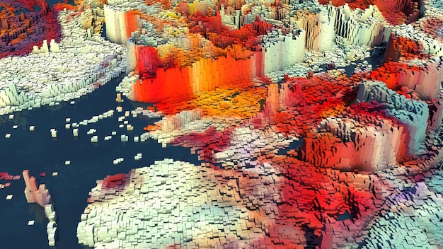 3D rendering Abstract colorful background