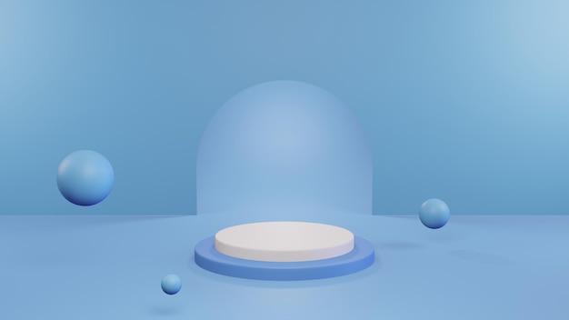 3D rendering Abstract podium scene background Product presentation mock up show cosmetic product stage pedestal or platform