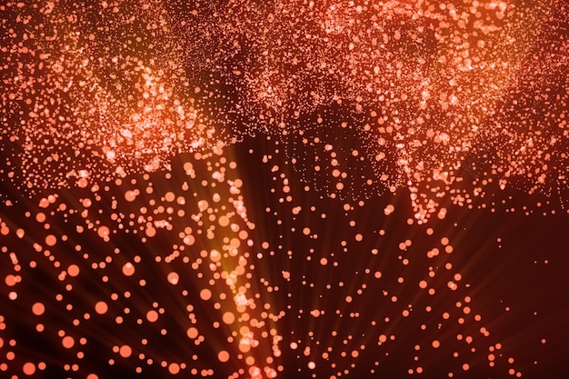 3d rendering abstract polygonal wave background with connecting dots and lines Connection structure Computer HUD Flow Wave Red Lines and dots