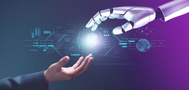 3d rendering ai chatbot and fintech innovation technology concept