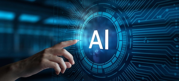 3D rendering AI Chatbot and fintech innovation technology concept