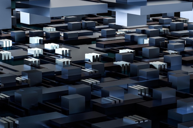 3d rendering cubes board space fantasy world