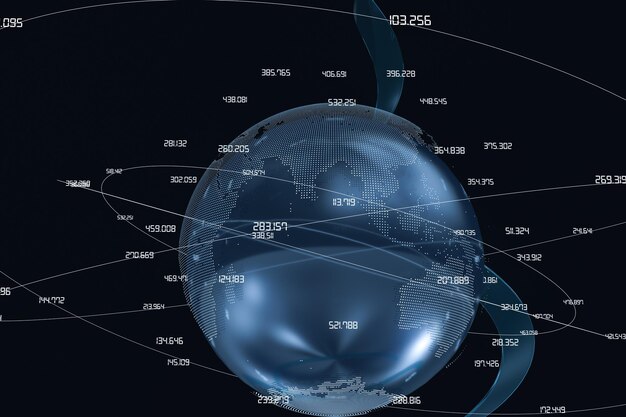 3d rendering data and earth graphics
