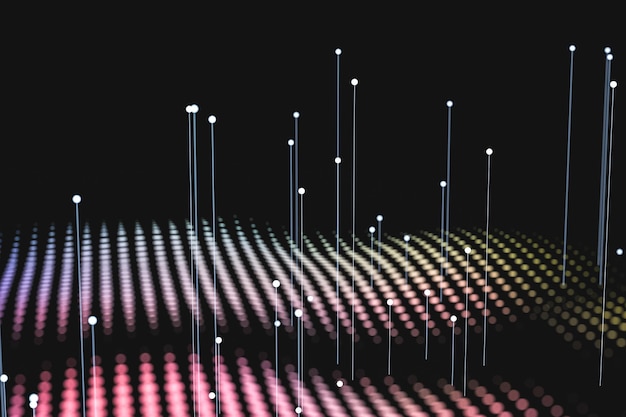 3d rendering flow dot with gradient background