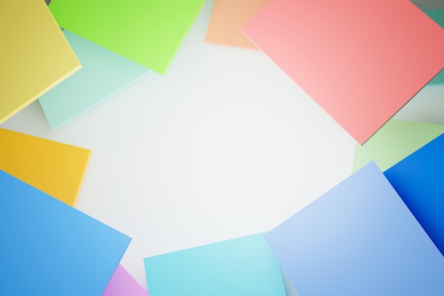3D rendering for beautiful colorful backgrounds Made in a square shape with copyspace