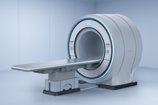 3d rendering mri scan machine or magnetic resonance imaging scan device