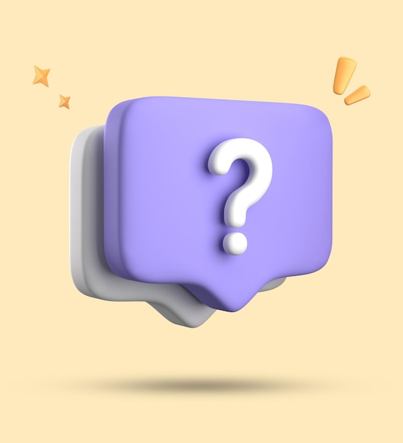 3d rendering of speech bubble 3D pastel chat with question mark icon set