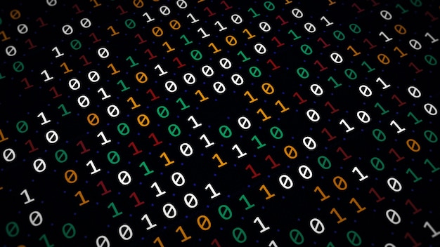3D rendering of the background based on binary code technology