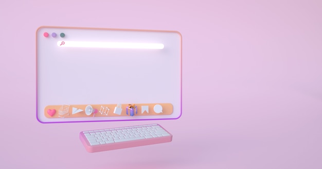 3d rendering of web icons.