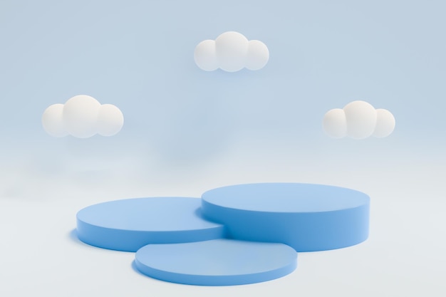 3D rendering scene with podium and abstract background podium for cosmetic product presentation