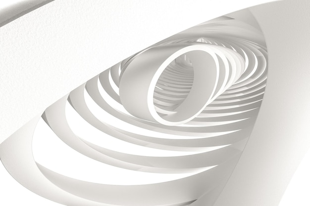 3d rendering white interior building structure