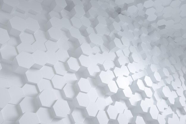 3d rendering white triangle cubes Computer digital drawing white background