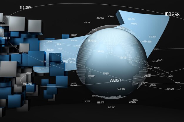 3D-renderöinti nuolesta, kehityksen ja suunnan 3D-malli