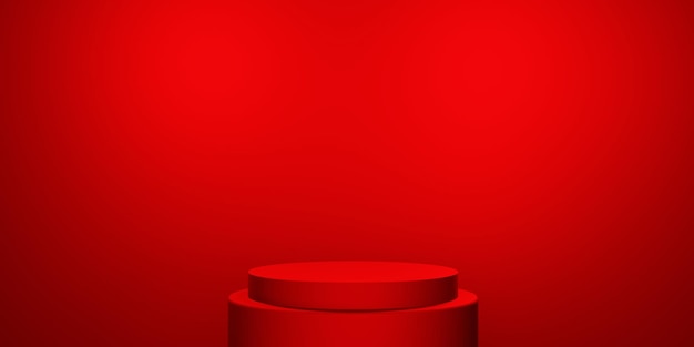 3D-renderöinti punaisesta abstraktista geometrisestä taustasta, jossa on kopiotilaa