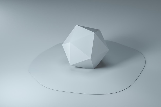 3d-renderöity luova sulatettu geometria valkoisella taustalla