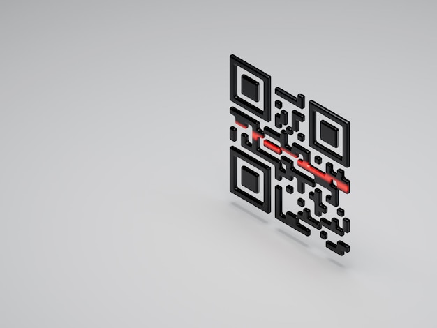 3d-renderöity QR-koodi