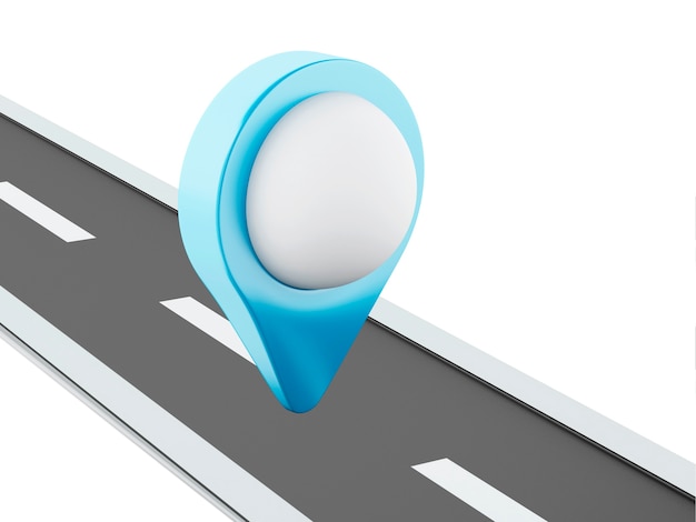 3d road with pin pointer