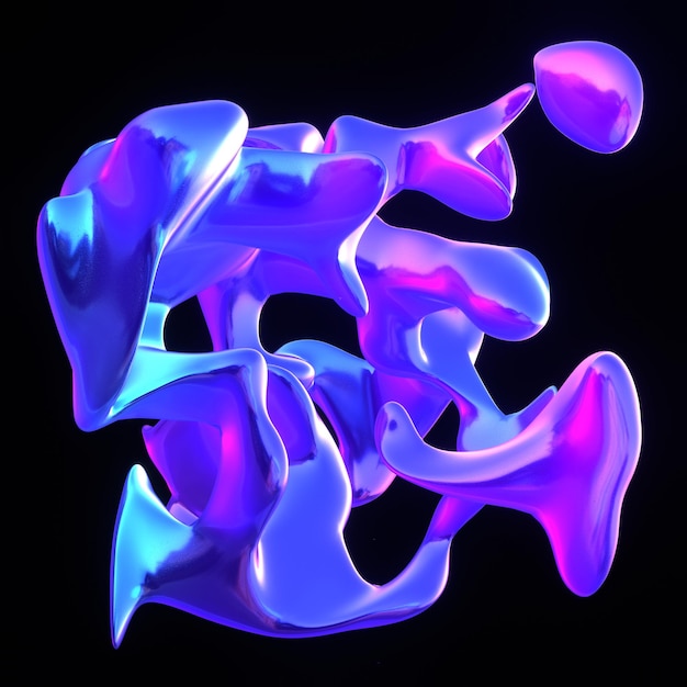 3d trendy holgraphic shape
