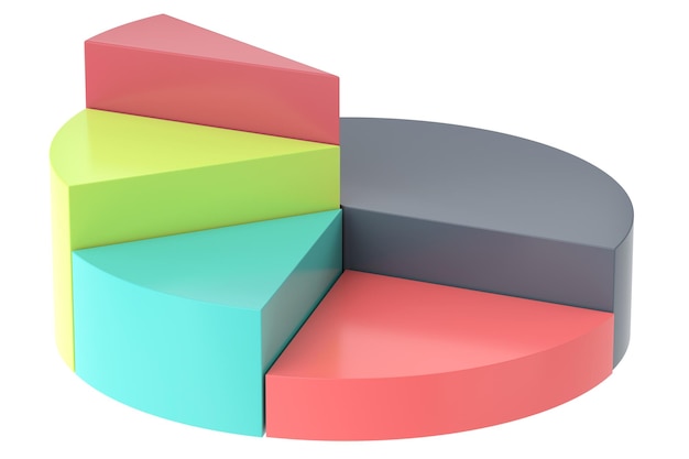 3D-ympyrädiagrammi 3D-kuvitus
