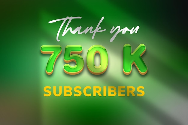 750 k subscribers celebration greeting banner with candy design