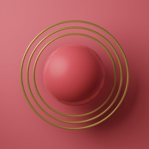 a 3d simple blob shape with concentric circles around it