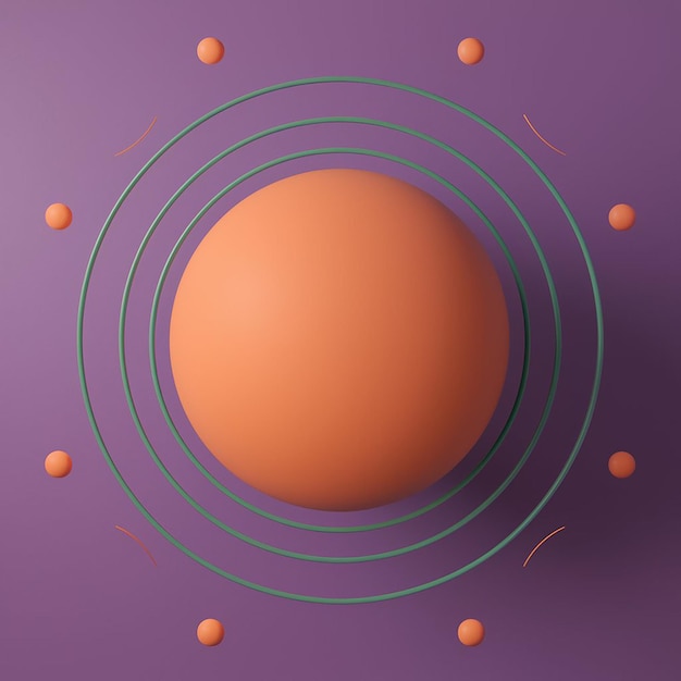 a 3d simple blob shape with concentric circles around it
