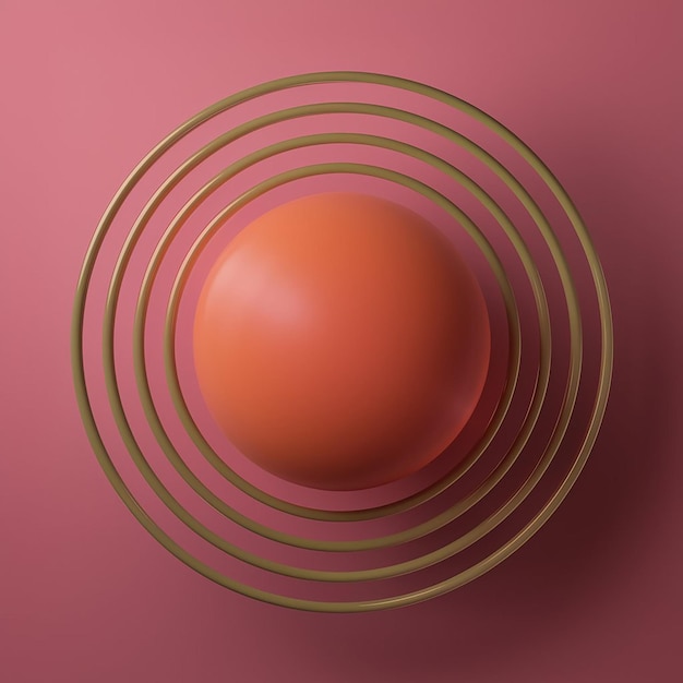 a 3d simple blob shape with concentric circles around it