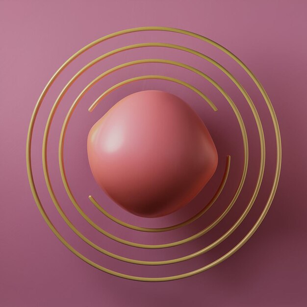 a 3d simple blob shape with concentric circles around it