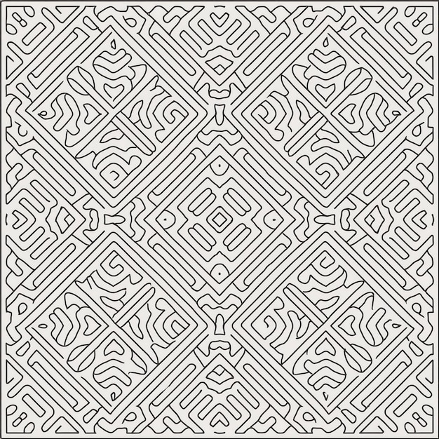 a black and white geometric pattern with a white background