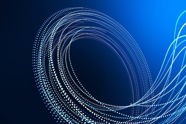 A blue background with a swirl of white dots and a blue background.