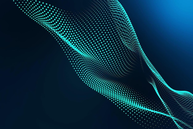 A blue background with a wave design.