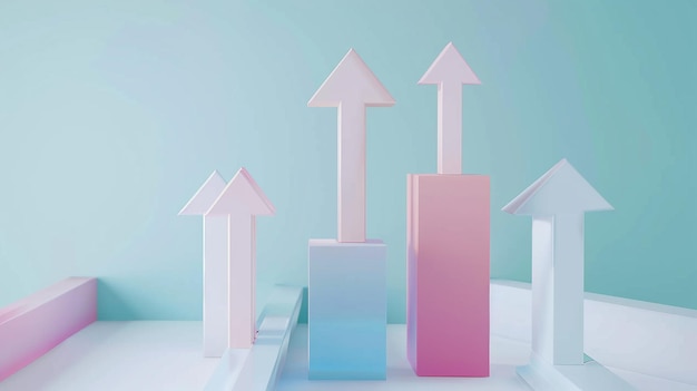 a blue background with arrows pointing up and the word arrows pointing up