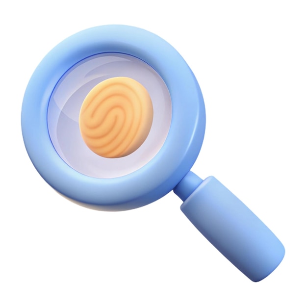 a blue magnifying glass with a yellow design on it