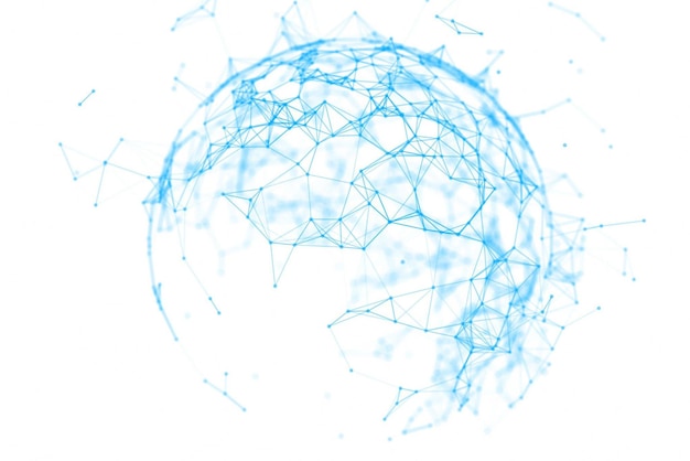 A blue sphere with the word cloud on it