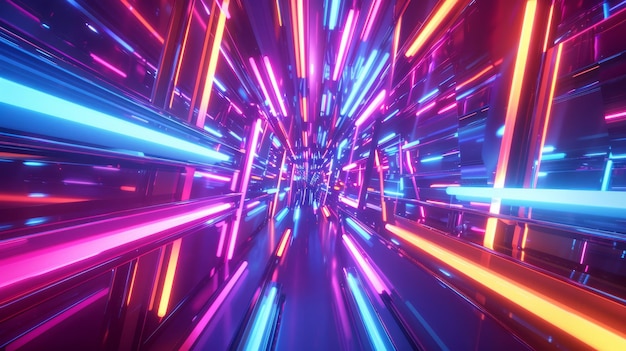 A bright eyecatching background using an assortment of neon light tubes