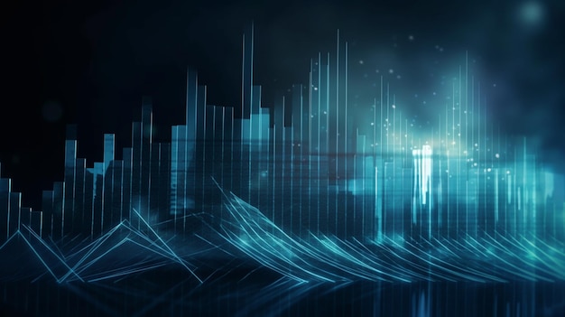 A cityscape with a blue background and the word data on it