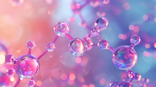 a close up of a molecule with a purple background