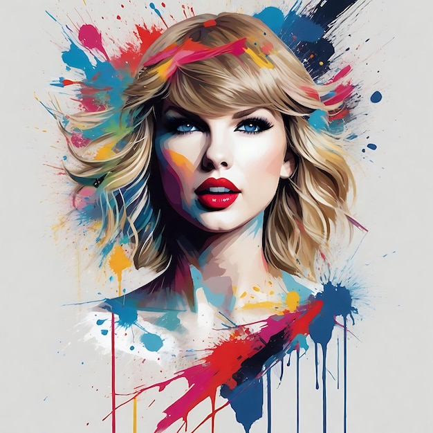a colorful and abstract interpretation of taylor swift
