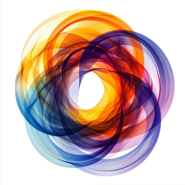 a colorful circle with a rainbow colored swirl in the middle