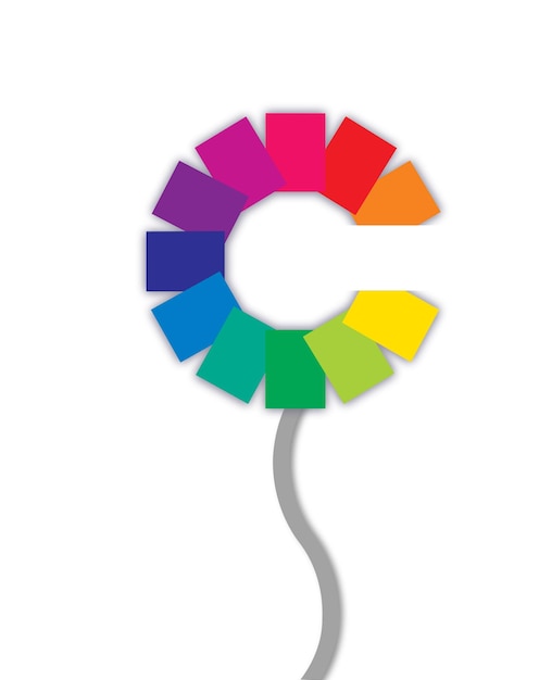 A colorful circle with the letter c on it.