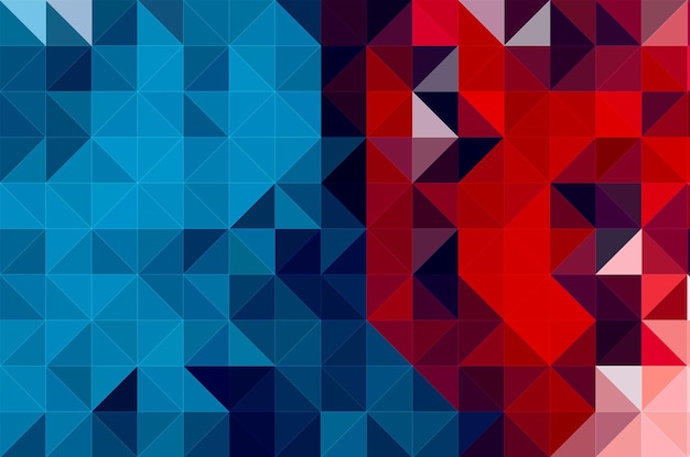 a colorful design with a red triangle and a triangle