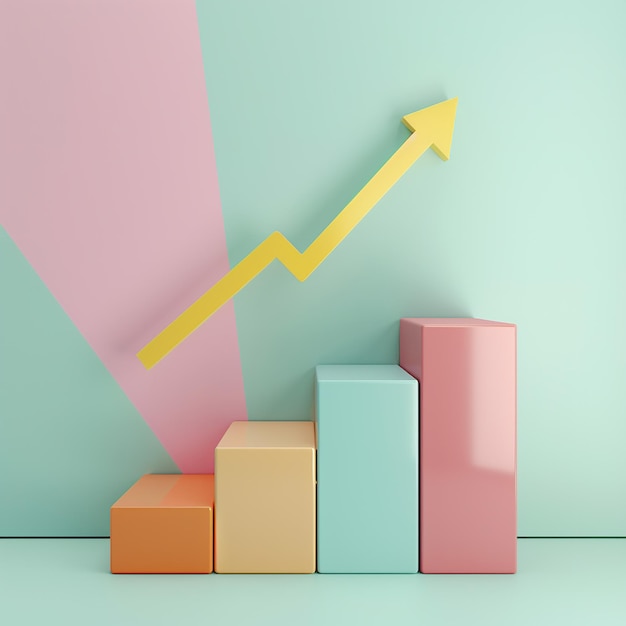 a colorful drawing of a graph with a yellow arrow above it