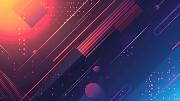 a colorful illustration of a purple and pink abstract background with a blue and pink line