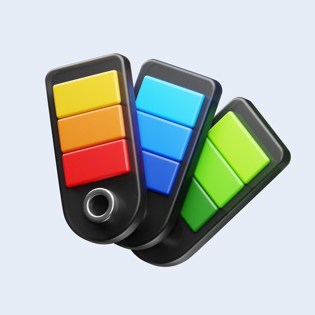 a colorful palette designer 3d render icon illustration design that has the word key on it