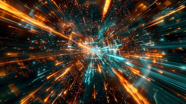 a colorful star cluster with a bright orange and blue background